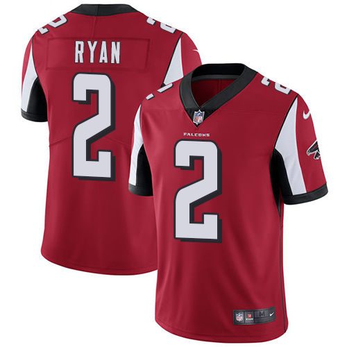 Nike Falcons #2 Matt Ryan Red Team Color Men's Stitched NFL Vapor Untouchable Limited Jersey - Click Image to Close